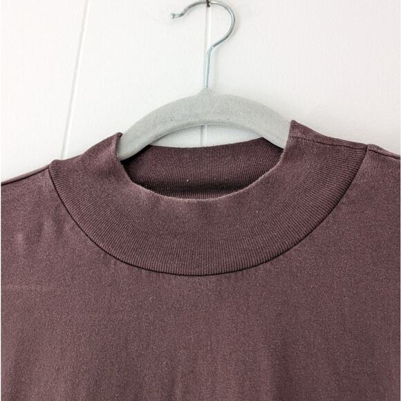 Fear of God Essentials Purple Cotton Mock Neck Long Sleeve T-Shirt, size S - Picture 3 of 6